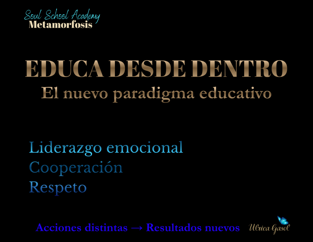 educa desde dentro, soul school academy metamorfosis, ulrica gasol, metamorfosis familiar, profesores frustrados, metamorfosis books,ulricagasol.com